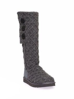 Ugg Grey Sweater Tall Boots Lattice Cardy